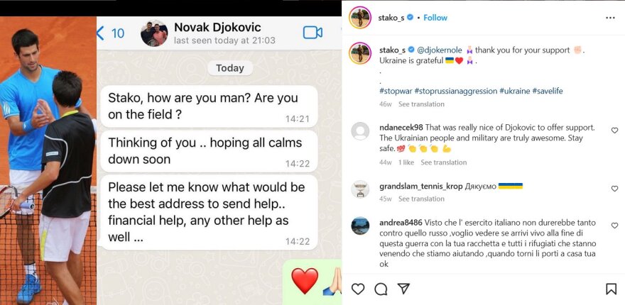 Ο πατέρας του Τζόκοβιτς φωτογραφήθηκε με οπαδούς που είχαν σημαίες των Ρώσων 