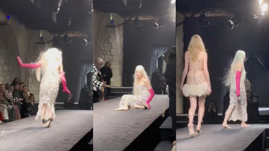 Valentino: Μοντέλο που φορούσε τακούνια έφαγε τούμπα στην πασαρέλα