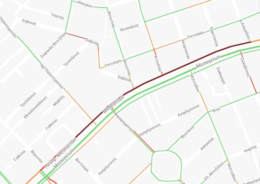 Κίνηση στους δρόμους: Τροχαίο στον Χολαργό – Μποτιλιάρισμα στην κάθοδο της Μεσογείων