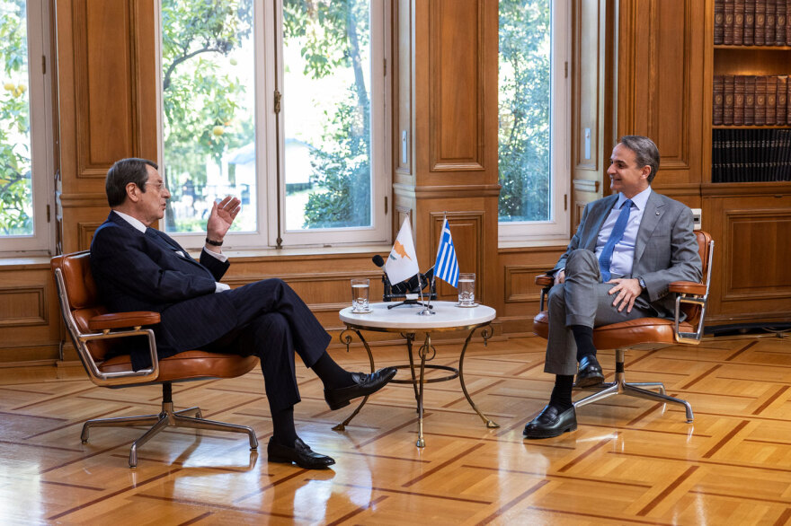 Ο Μητσοτάκης εξήρε τη συμβολή Αναστασιάδη στην οικονομία της Κύπρου και στις προσπάθειες για το Κυπριακό