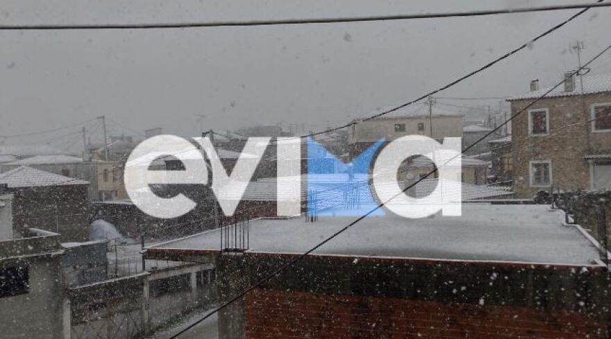 Η κακοκαιρία «Μπάρμπαρα» έφτασε με άγριες διαθέσεις στην Εύβοια - Χιονίζει αδιάκοπα από το πρωί