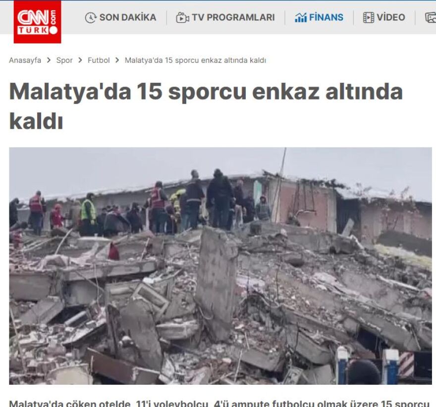 Τουρκία: Δεκάδες αθλητές κάτω από τα συντρίμμια