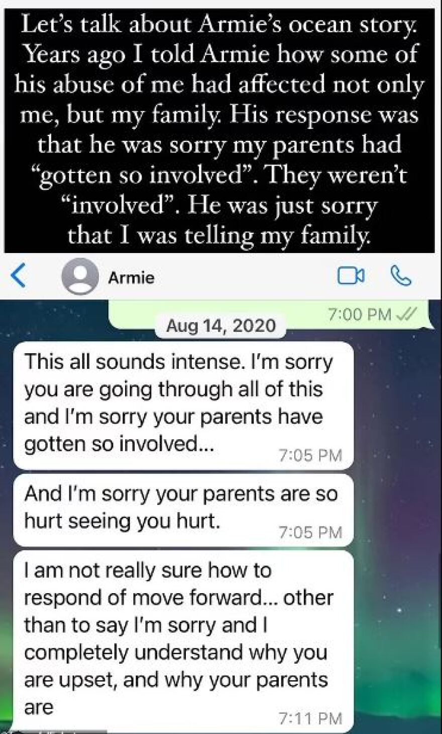 Άρμι Χάμερ - Το θύμα βιασμού μετά τις δηλώσεις του για τις αυτοκτονικές τάσεις: «Τα λέει για να τον λυπηθώ»