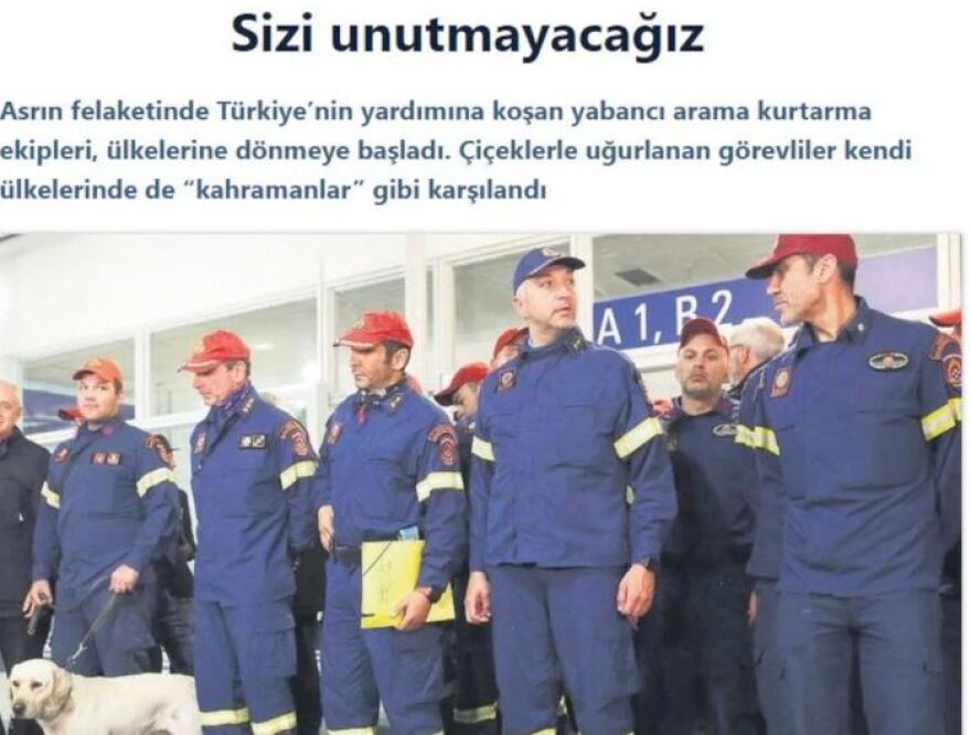 Σεισμός στην Τουρκία: «Δεν θα σας ξεχάσουμε» - «Ύμνος» της Sabah για τον τιτάνιο αγώνα της ΕΜΑΚ