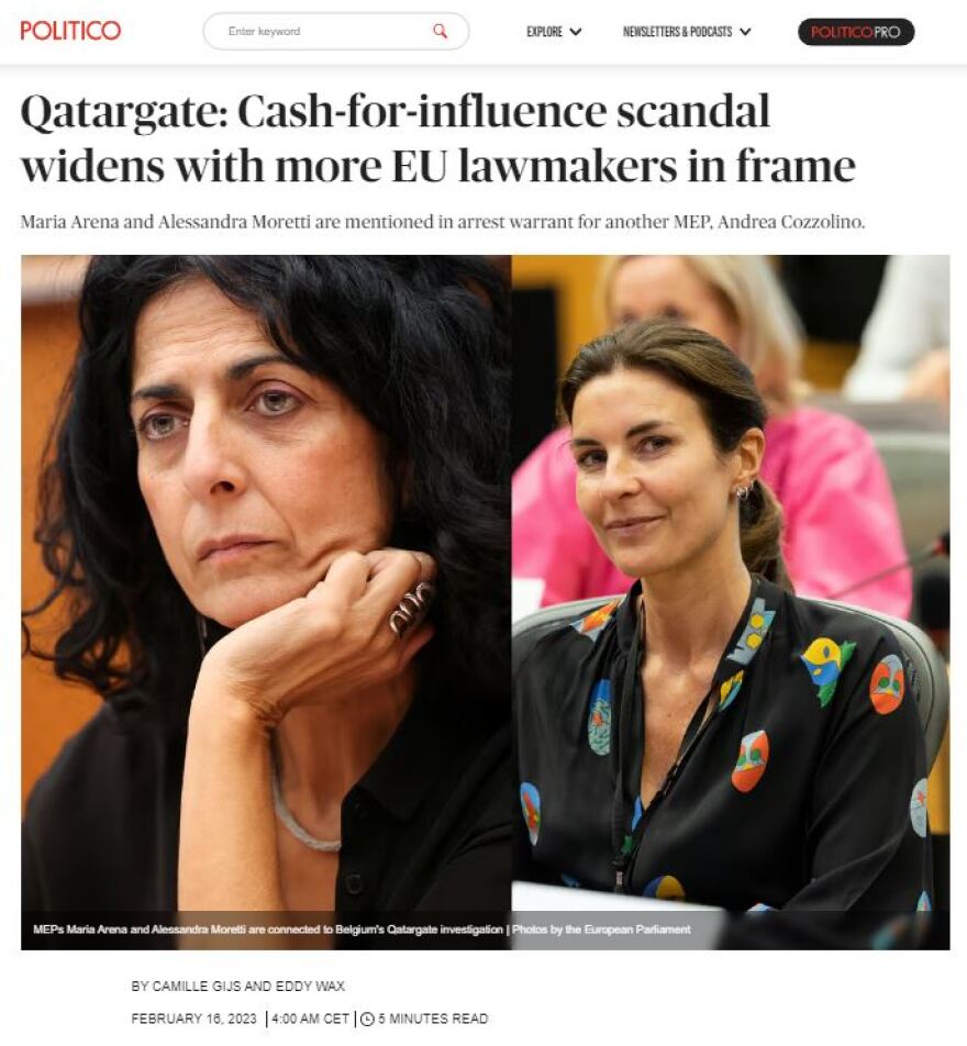 Politico: Ο Παντσέρι χρησιμοποιούσε την Καϊλή και για δουλειές του Μαρόκου