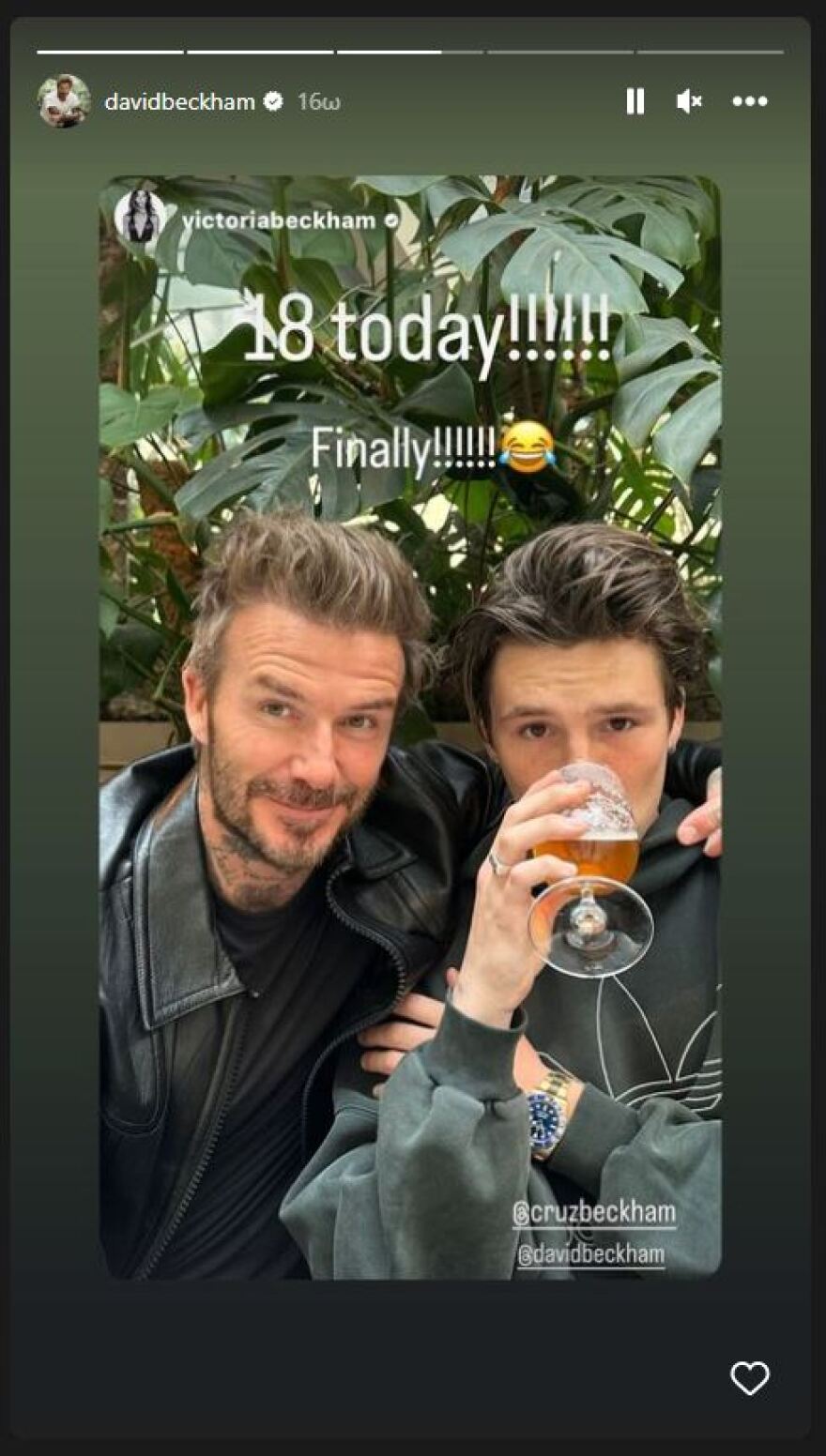  Κρουζ Μπέκαμ: Με μπίρα και χρυσό Rolex γιόρτασε τα 18α γενέθλιά του του Ντέιβιντ και της Βικτόρια