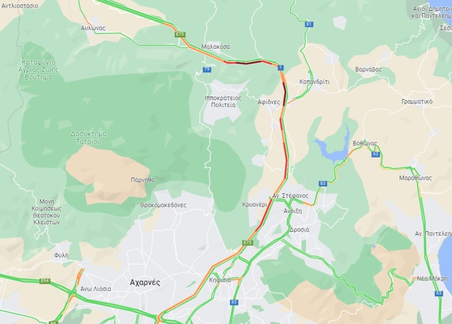 Καθαρά Δευτέρα: Μετ' εμποδίων η επιστροφή των εκδρομέων - Ουρά τριών χιλιομέτρων στις Αφίδνες - Δείτε live εικόνα