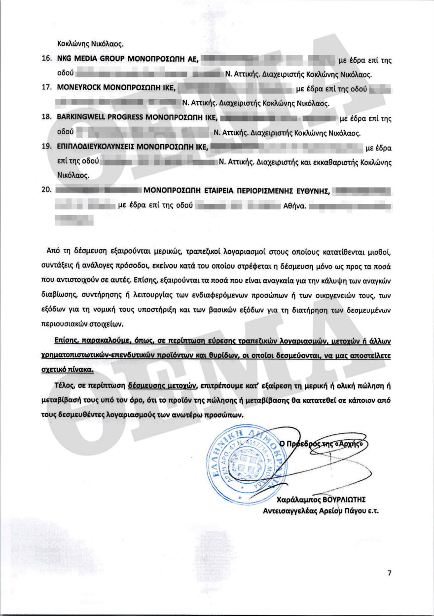 Κοκλώνης: Το έγγραφο της έρευνας της Αρχής Ξεπλύματος - Θα ζητήσουμε εξηγήσεις, θα δώσουμε απαντήσεις, λέει ο παραγωγός