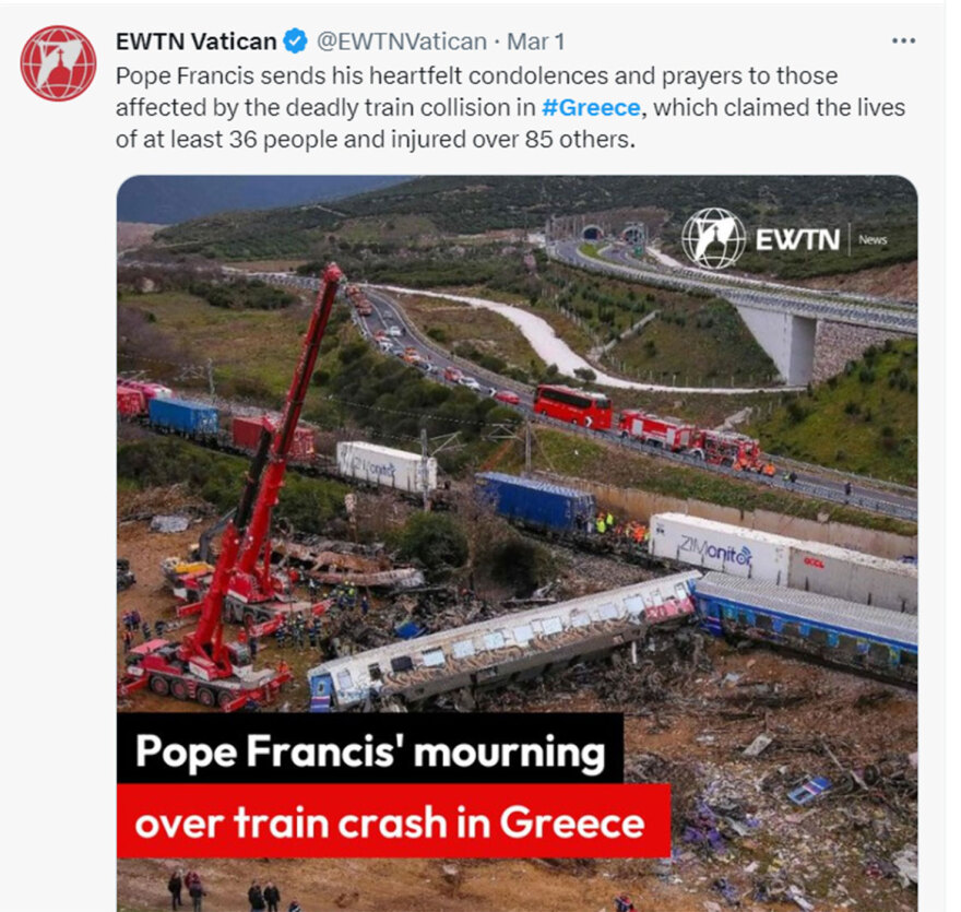 Σύγκρουση τρένων στη Λάρισα: Μηνύματα ηγετών από όλο τον κόσμο για την τραγωδία