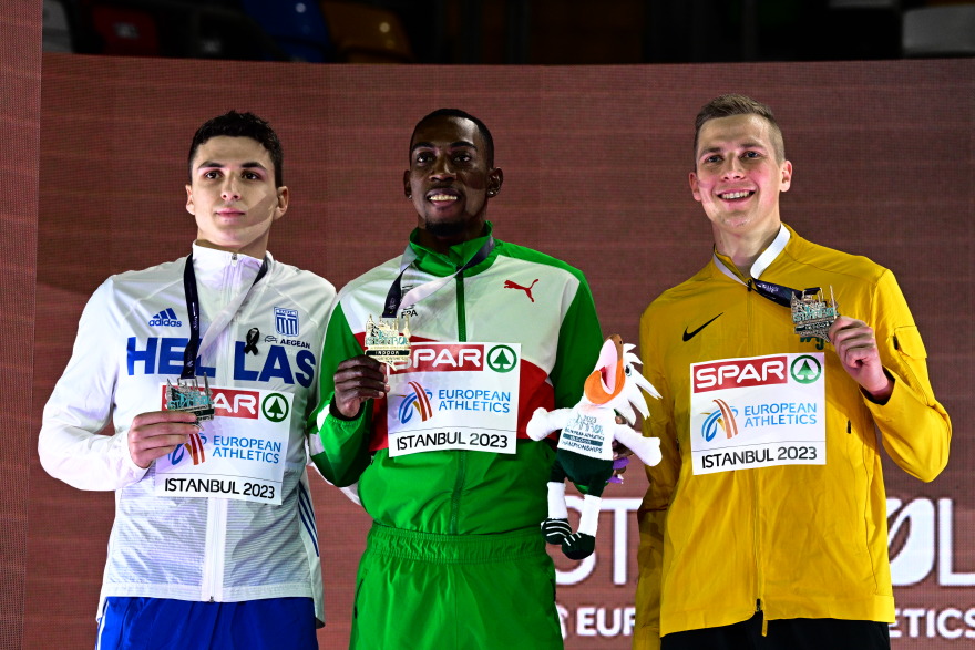 Ευρωπαϊκό πρωτάθλημα κλειστού στίβου: Η απονομή του μεταλλίου στον Ανδρικόπουλο 