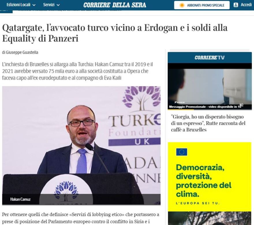 Qatargate: Τούρκος δικηγόρος «κοντά» στον Ερντογάν έδωσε 75.000 ευρώ στον σύντροφο της Εύας Καϊλή