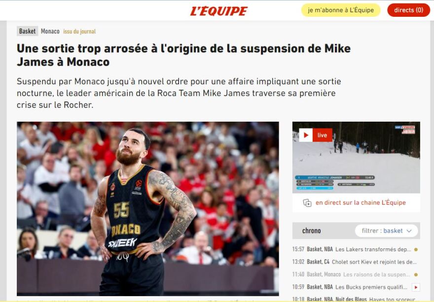 Μάικ Τζέιμς: Το ξενύχτι με τον Μπέικον έφερε την τιμωρία του