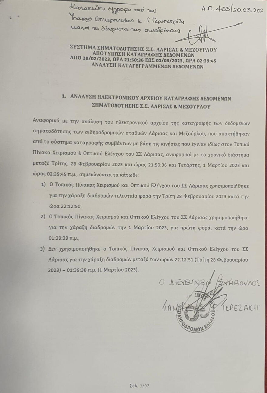 Γεραπετρίτης: Το τοπικό σύστημα τηλεδιοίκησης Λάρισας λειτουργούσε - Τα έγγραφα που κατέθεσε