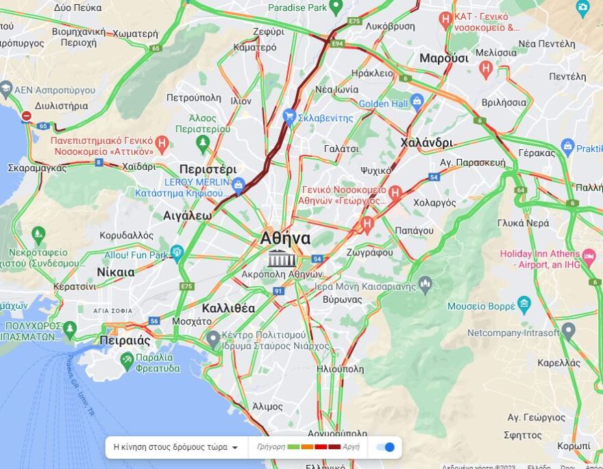 Κίνηση στους δρόμους: Μποτιλιάρισμα στον Κηφισό - Απεργούν σήμερα τα ταξί