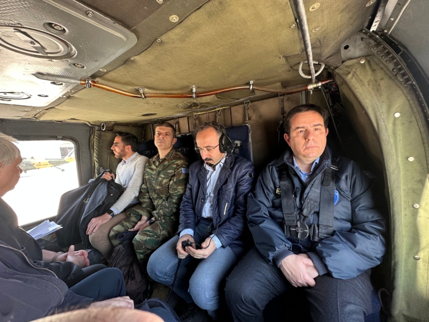 Νότης Μηταράκης: Στις σεισμόπληκτες περιοχές της Τουρκία - Επόπτευσε το μέγεθος της καταστροφής από ελικόπτερο