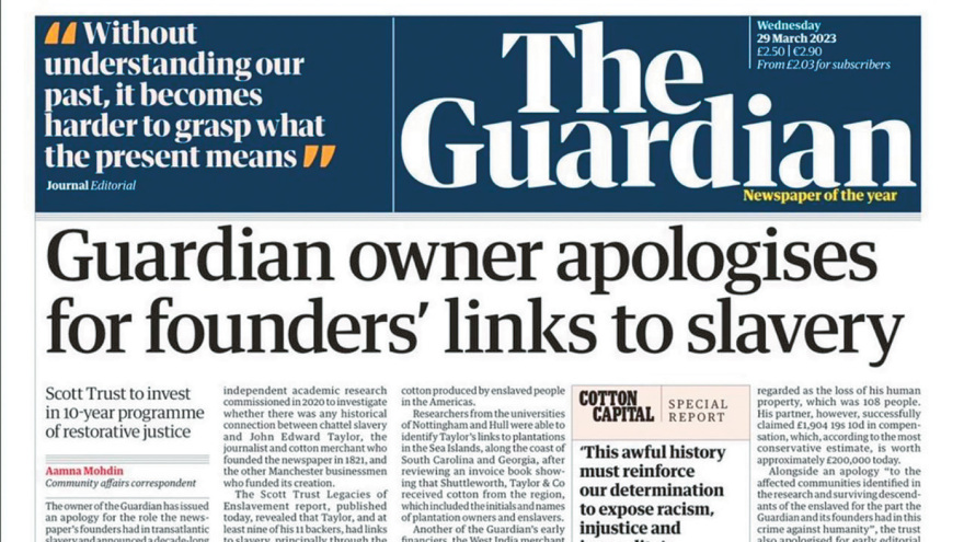 H συγγνώμη του «Guardian» για το δουλεμπόριο άργησε 202 χρόνια