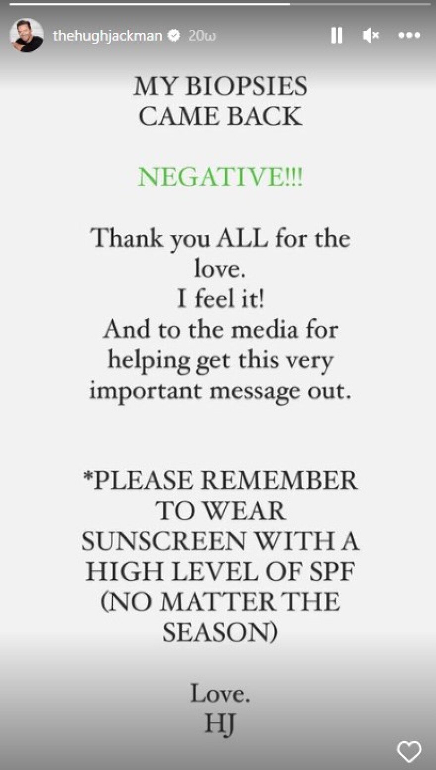 Χιου Τζάκμαν: Ανάρτησε τα αποτελέσματα από τις βιοψίες για καρκίνο του δέρματος