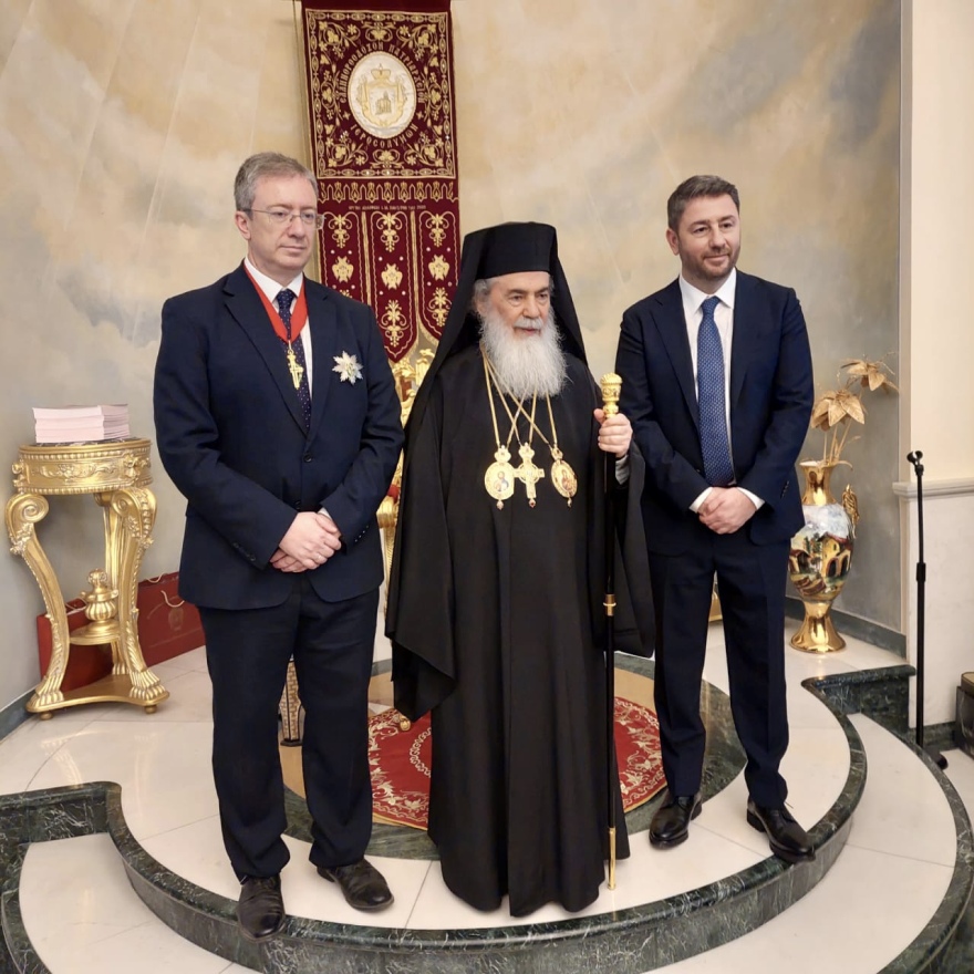 Ανδρουλάκης: Συνάντηση με τον Πατριάρχη Ιεροσολύμων, Θεόφιλο