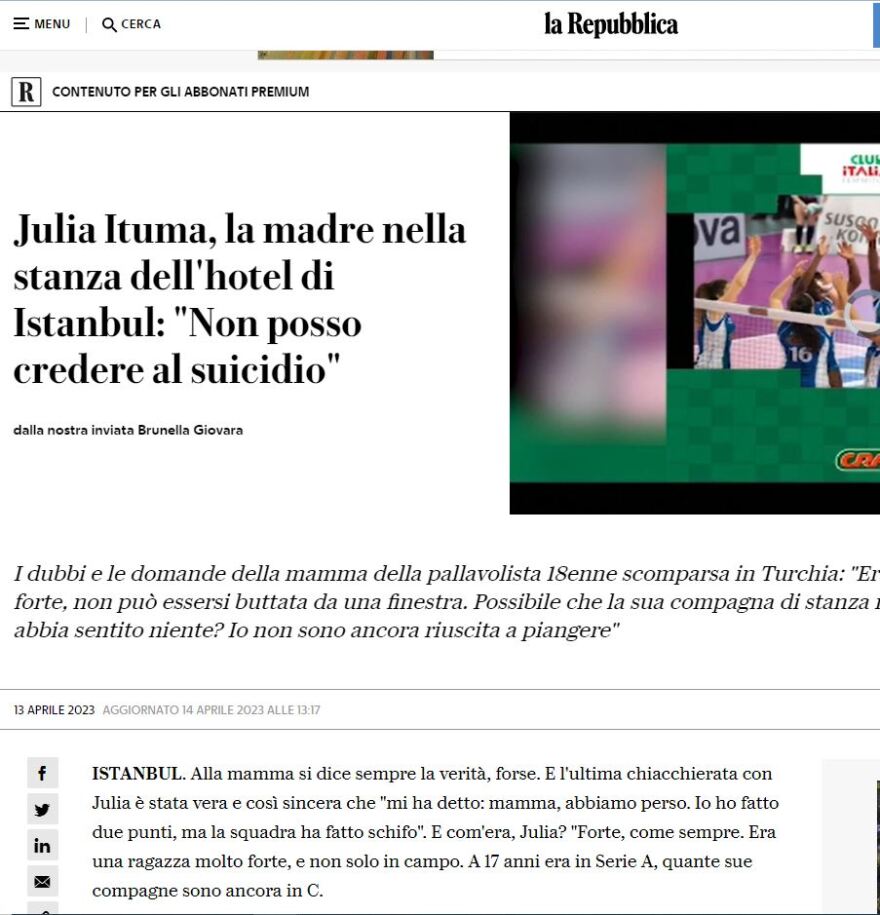 Αυτοκτόνησε η Τζούλια Ιτούμα; Το «αντίο» που φέρεται να έγραψε στην ομάδα και το μοιραίο τηλεφώνημα