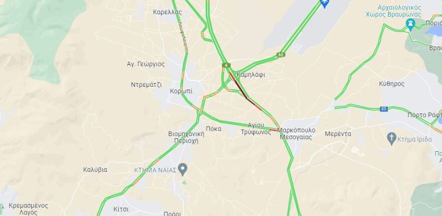 Κίνηση στους δρόμους: Καθυστερήσεις στην Αττική Οδό στην έξοδο προς Μαρκόπουλο