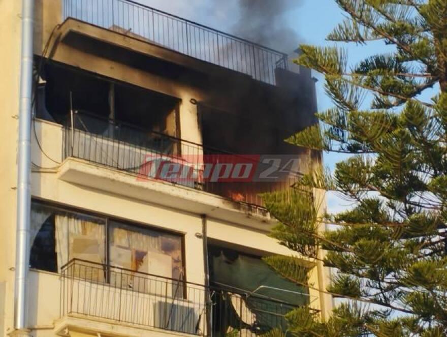 Πάτρα: Φωτιά σε πολυκατοικία - Ακούστηκαν εκρήξεις, εκκενώθηκε το κτίριο