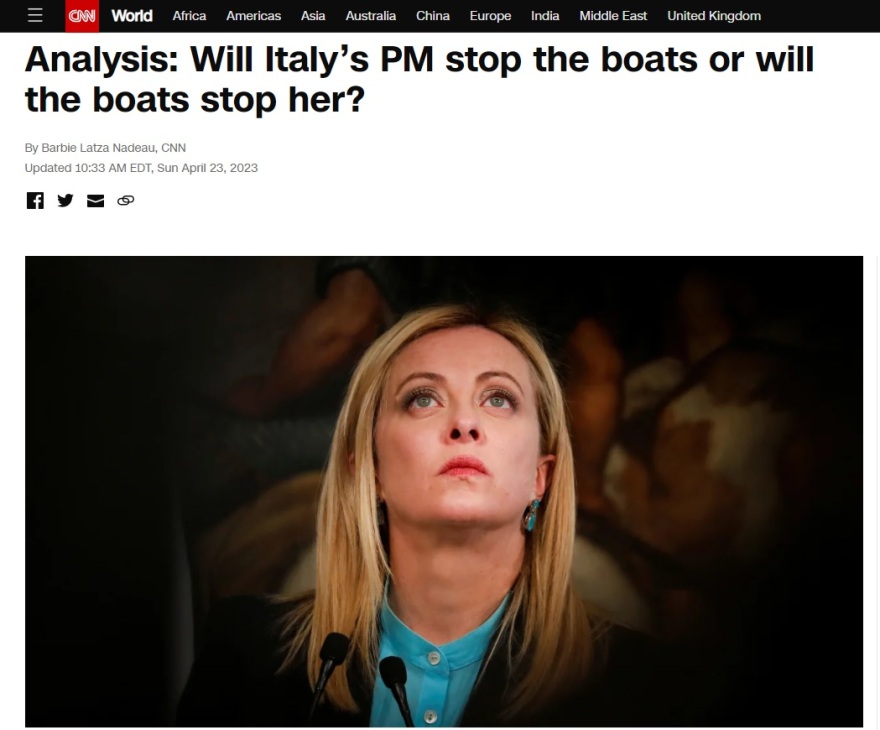 Μεταναστευτικό - CNN: Η Μελόνι ξεκίνησε καλά... τώρα όμως οι βάρκες την απειλούν 