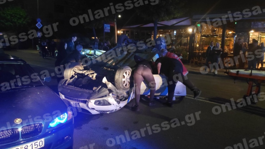 Λάρισα: Τρομακτικό τροχαίο με τρεις τραυματίες - Αναποδογύρισε το ένα όχημα
