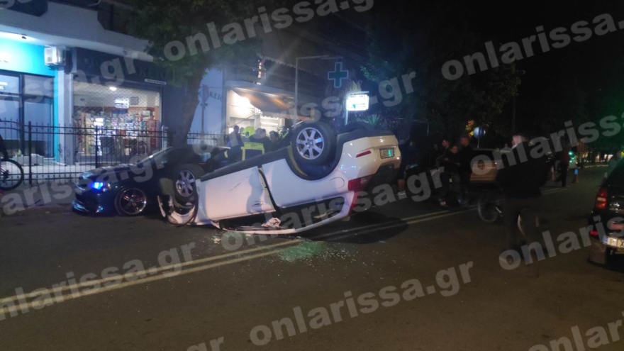 Λάρισα: Τρομακτικό τροχαίο με τρεις τραυματίες - Αναποδογύρισε το ένα όχημα