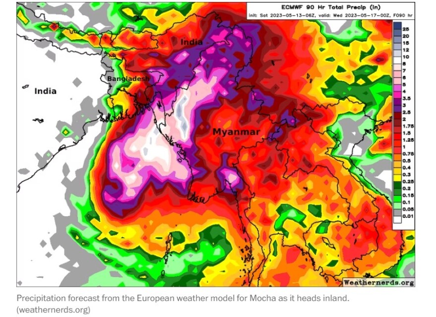 Ασία: Ο αναβαθμισμένος κυκλώνας Μόκα απειλεί τουλάχιστον ένα εκατομμύριο ανθρώπους - Φτάνει σήμερα στο Μπαγκλαντές