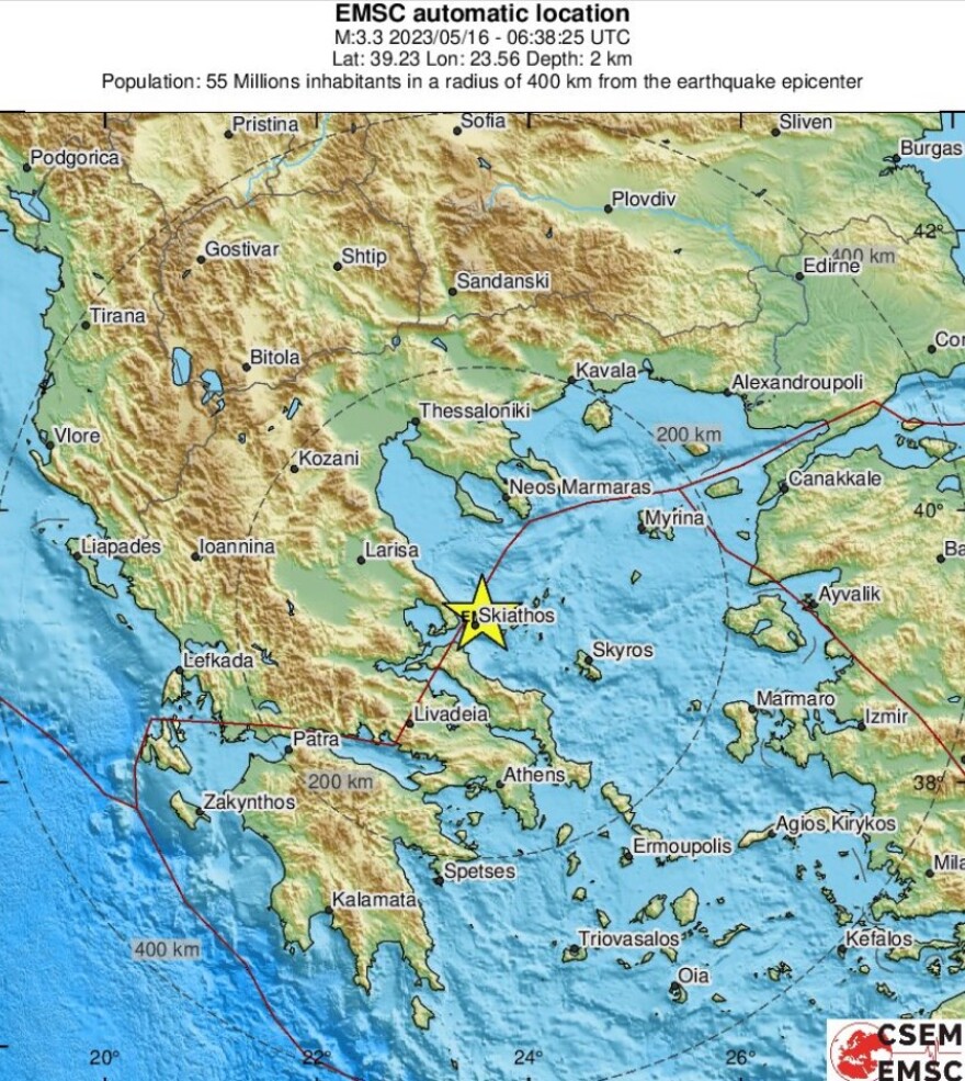 Σεισμός 3,2 Ρίχτερ στη Σκιάθο