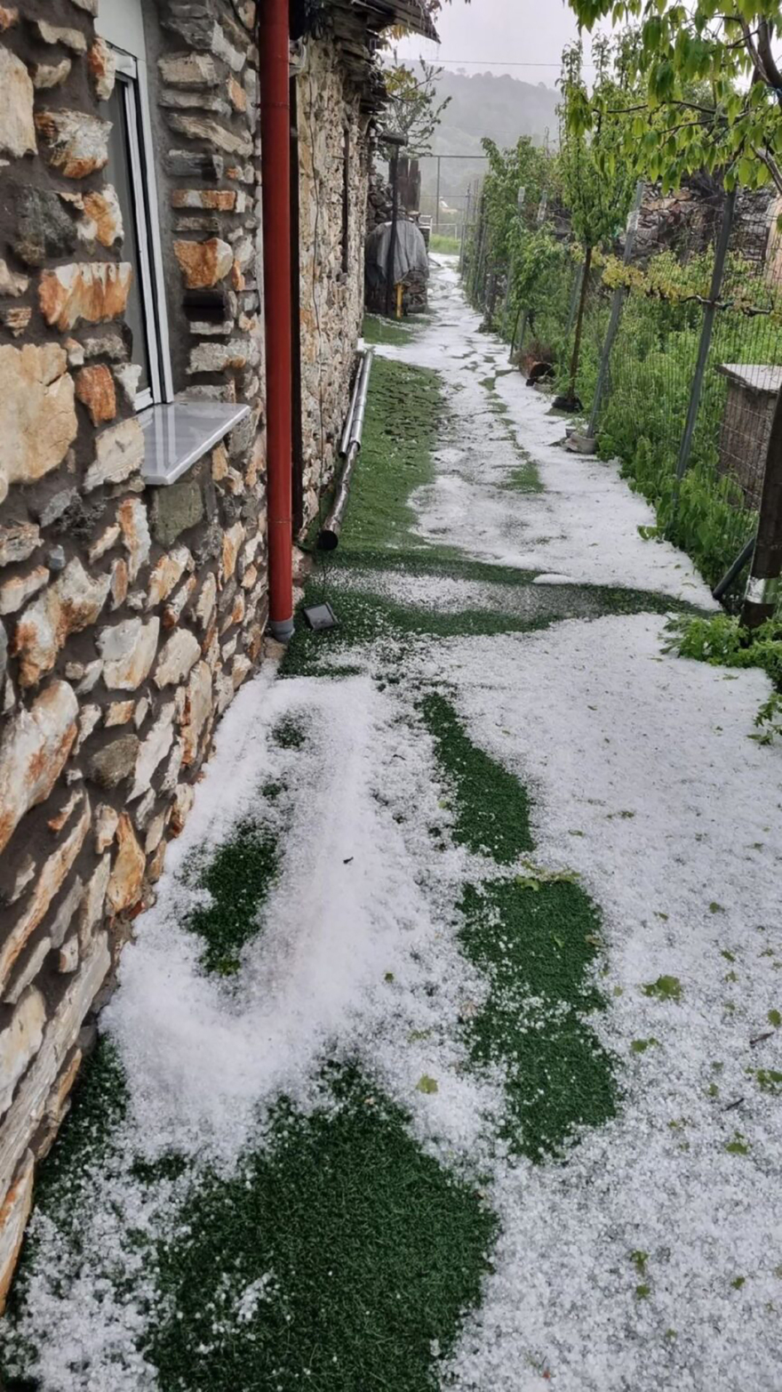 Μεγάλες καταστροφές σε καλλιέργειες από χαλάζι στην Καρυά Ολύμπου