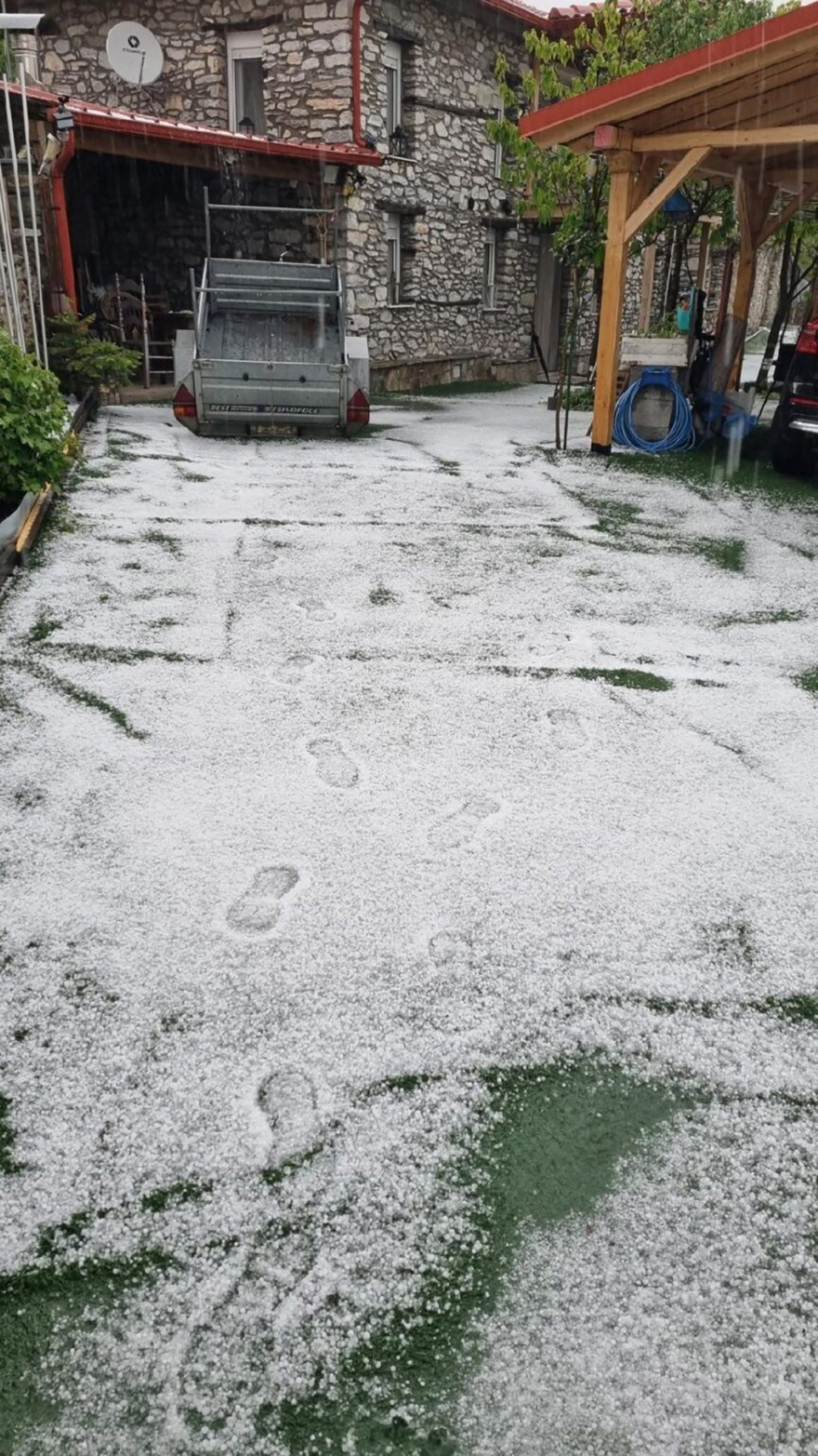 Μεγάλες καταστροφές σε καλλιέργειες από χαλάζι στην Καρυά Ολύμπου