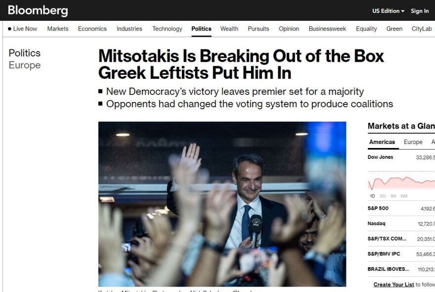 Εκλογές 2023, Bloomberg: O Μητσοτάκης απέφυγε την παγίδα της απλής αναλογικής που έβαλε ο ΣΥΡΙΖΑ