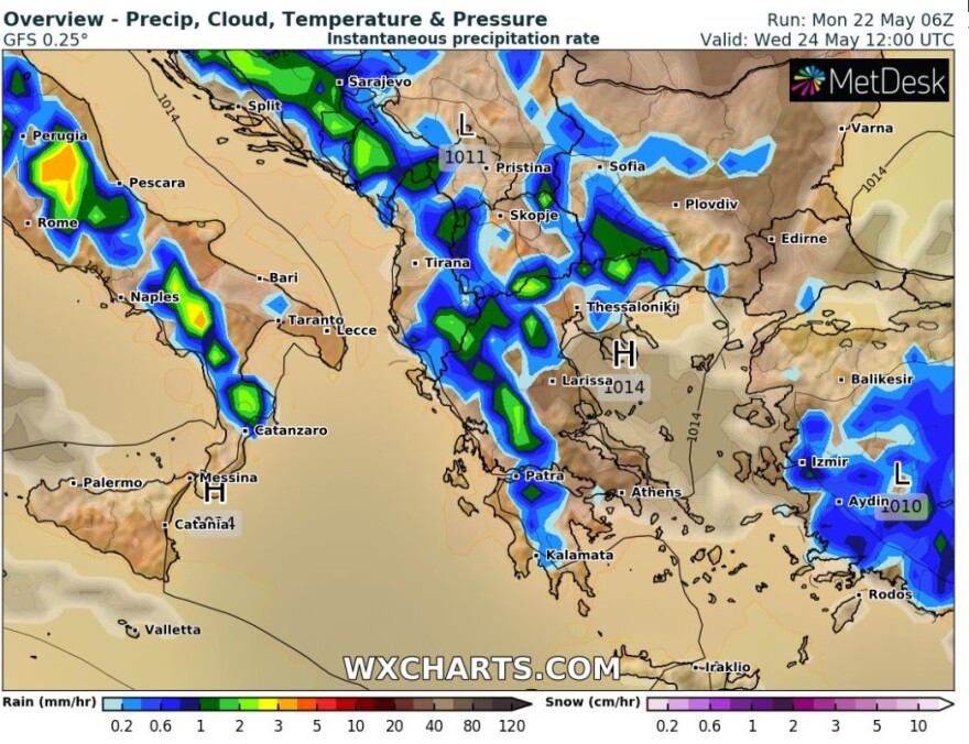 Καιρός: Βροχές και σήμερα σε Δωδεκάνησα, Κρήτη και Κυκλάδες - Ανεβαίνει η θερμοκρασία