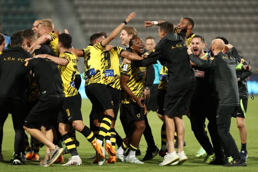 Τελικός Κυπέλλου: Οι έξαλλοι πανηγυρισμοί των παικτών της ΑΕΚ