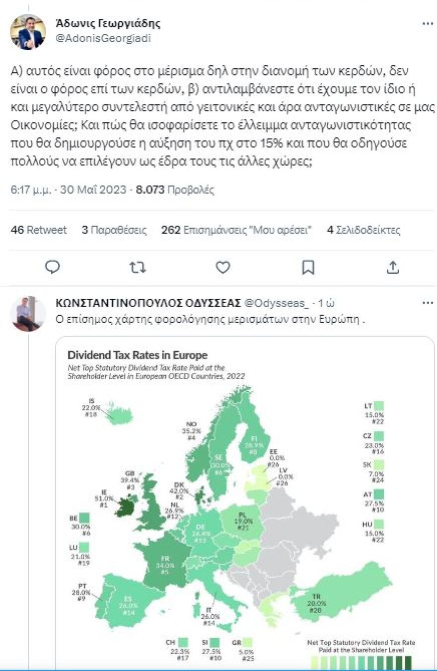 Εκλογές 2023: Επιμένουν από το ΠΑΣΟΚ για φόρους στα μερίσματα - Κόντρα Κωνσταντινόπουλου-Άδωνι