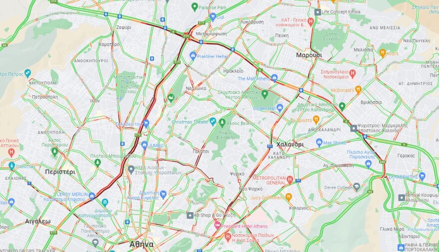 Κίνηση στους δρόμους: Μποτιλιαρισμένοι αυτήν την ώρα κεντρικοί δρόμοι του λεκανοπεδίου