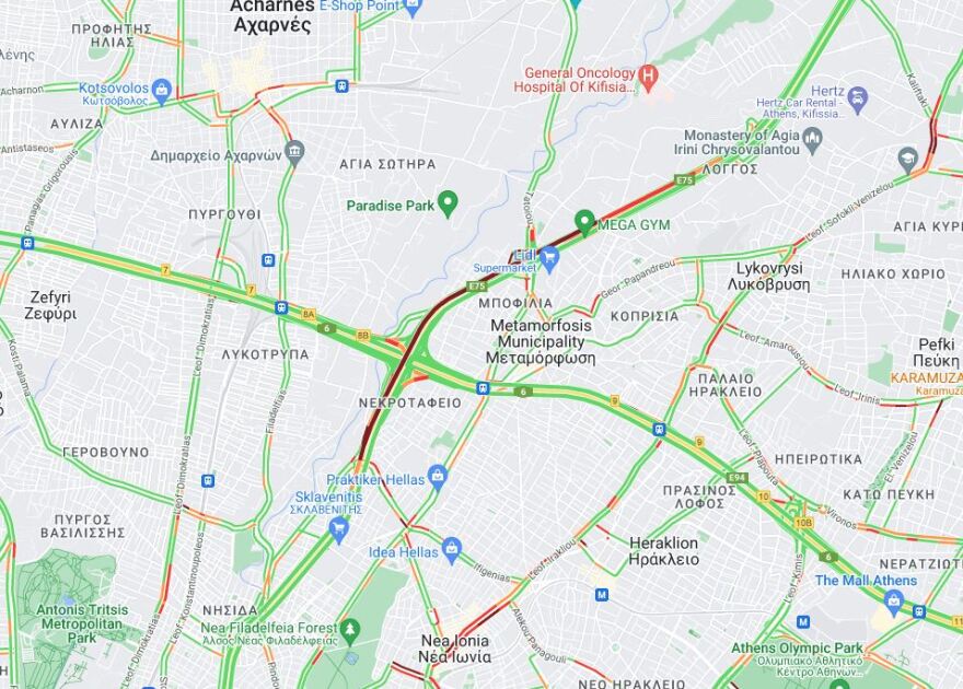 Κίνηση τώρα: Στο «κόκκινο» ο Κηφισός μετά από τροχαίο - Πού αλλού παρατηρούνται προβλήματα