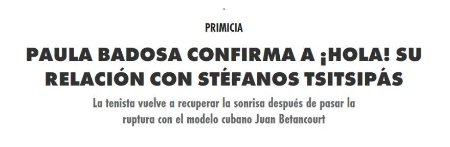 Η πρώτη δήλωση της Μπαντόσα για την σχέση της με τον Τσιτσιπά: «Ναι, βγαίνω μαζί του»