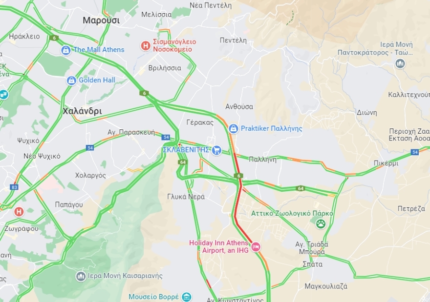 Κίνηση: Καθυστερήσεις στην Αττική Οδό λόγω επιστροφής από τις παραλίες - Στο «κόκκινο» και η Αθηνών-Κορίνθου