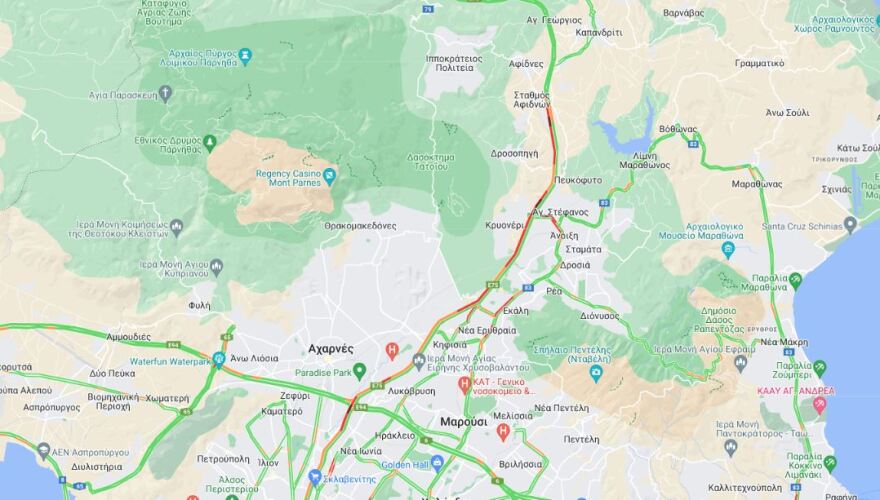 Κίνηση: Καθυστερήσεις στην Αττική Οδό λόγω επιστροφής από τις παραλίες - Στο «κόκκινο» και η Αθηνών-Κορίνθου