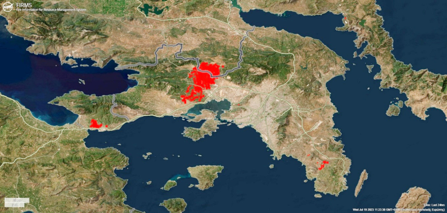 Μεγάλες αναζωπυρώσεις σε Αγία Σωτήρα, Στεφάνη και Οινόη - Κοντά  σε σπίτια στα Μέγαρα οι φλόγες 