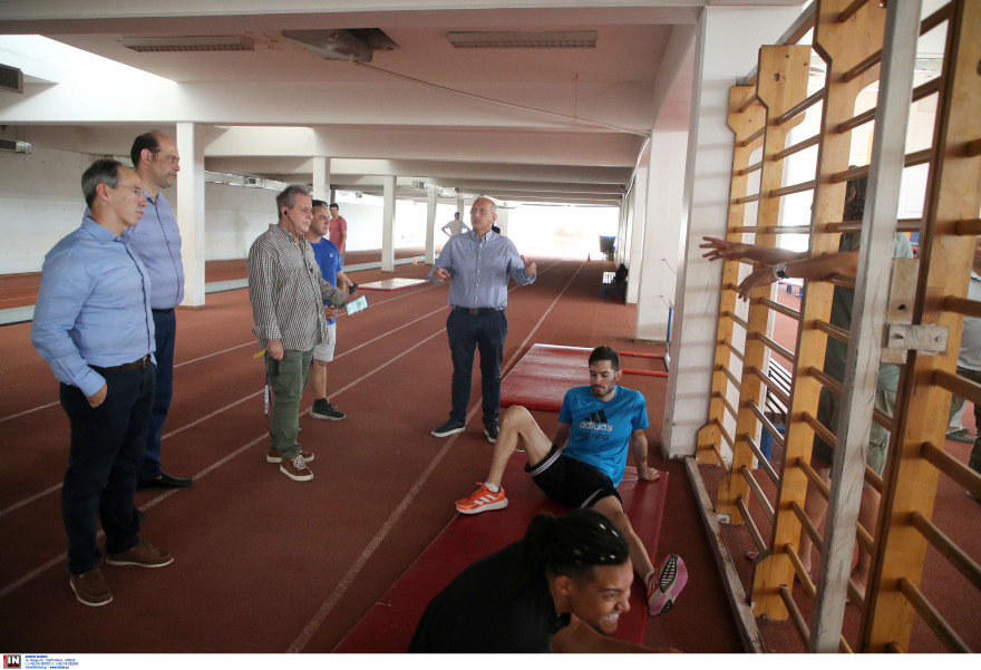 Ο Υπουργός Αθλητισμού Γιάννης Οικονόμου στις εγκαταστάσεις του ΟΑΚΑ