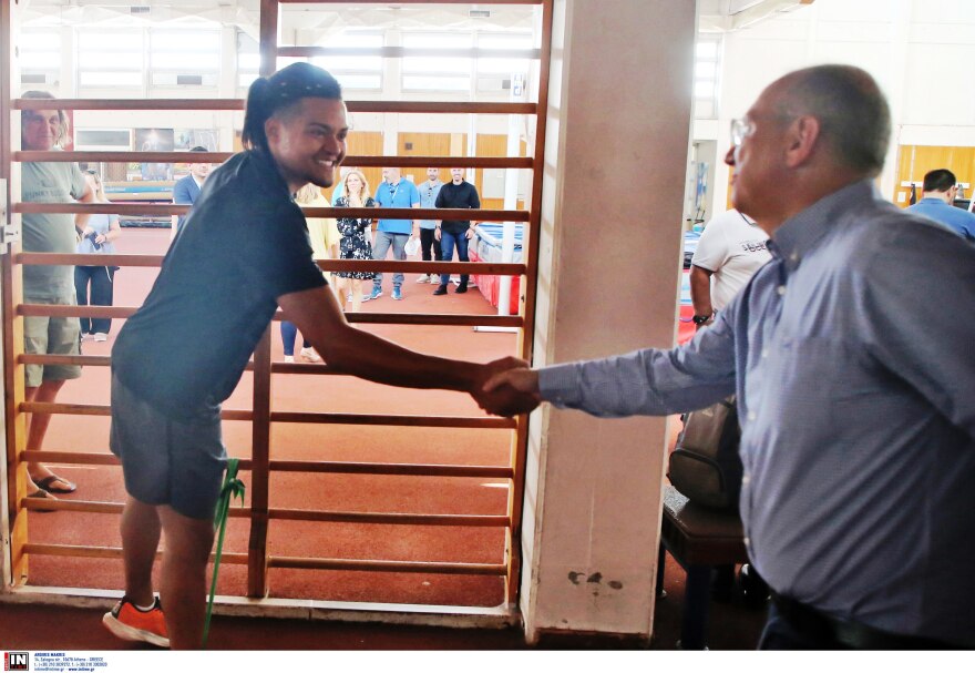 Ο Υπουργός Αθλητισμού Γιάννης Οικονόμου στις εγκαταστάσεις του ΟΑΚΑ