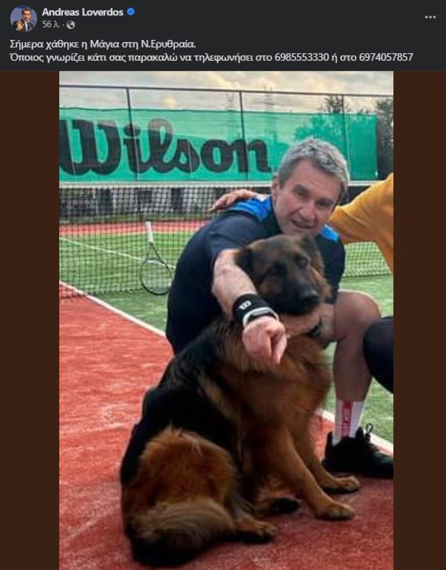 Ανδρέας Λοβέρδος: Έχασε τη Μάγια και ζήτησε βοήθεια από τα social για να την βρει - «Ευτυχώς υπάρχουν άνθρωποι»