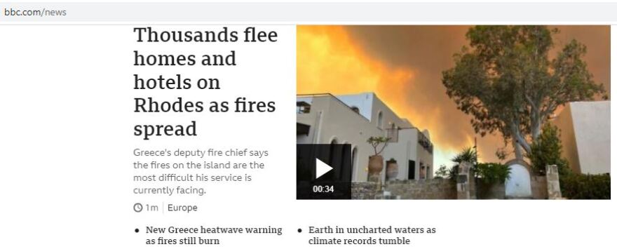 Φωτιά στη Ρόδο: Στα πρωτοσέλιδα των βρετανικών εφημερίδων οι πυρκαγιές - Μαρτυρίες τουριστών