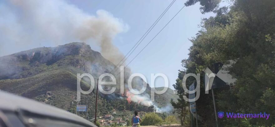 Αίγιο: Μεγάλη φωτιά στα Ζαχλωρίτικα - Έκλεισε η παλαιά εθνική οδός Πατρών-Κορίνθου