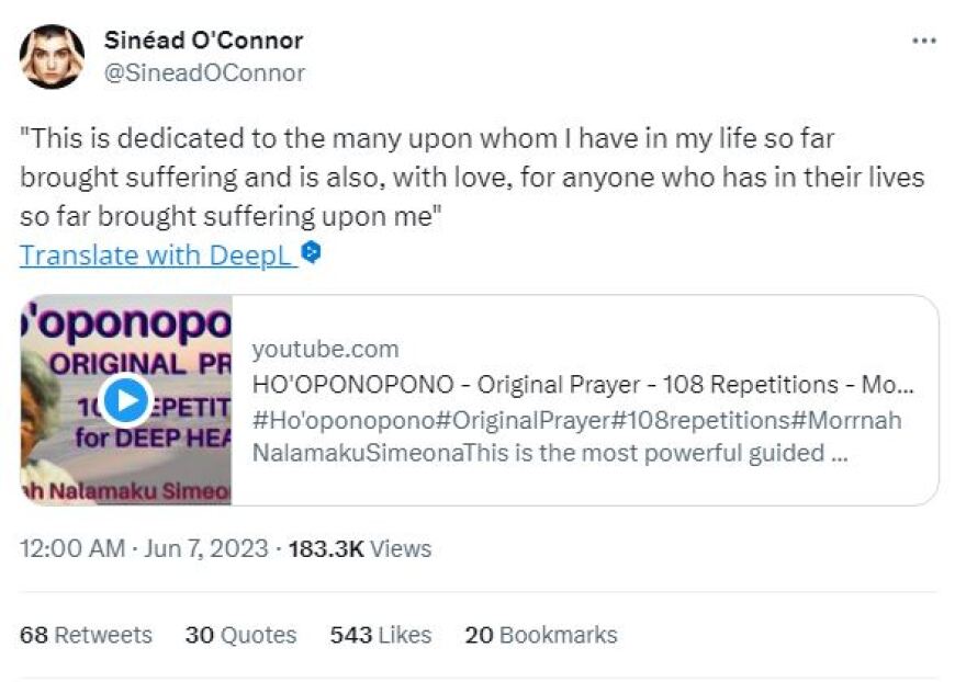 Σινέντ Ο' Κόνορ: Η τελευταία της ανάρτηση έξι εβδομάδες πριν από τον θάνατό της 