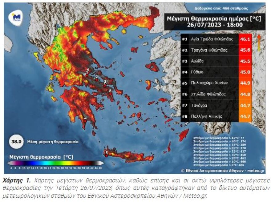 Καύσωνας - meteo: 174 σημεία με πάνω από 40 βαθμούς Κελσίου - Δείτε χάρτες