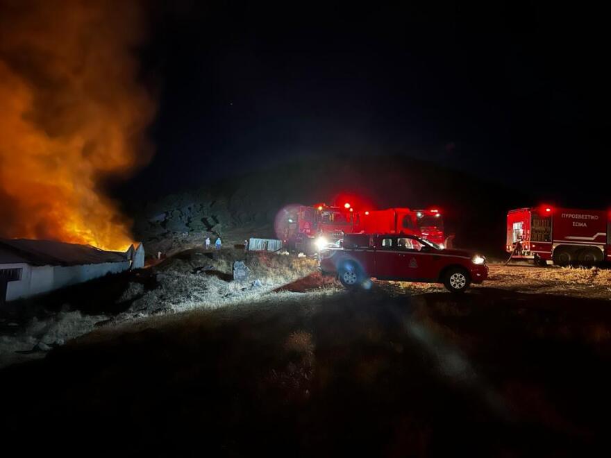 Φωτιά σε ποιμνιοστάσιο στο χωριό Ανάβρα της Μαγνησίας - Δείτε φωτογραφίες